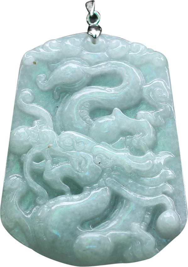 Mặt Dây Chuyền Cẩm Thạch Chạm Rồng  Ngọc Quý Gemstones MD41