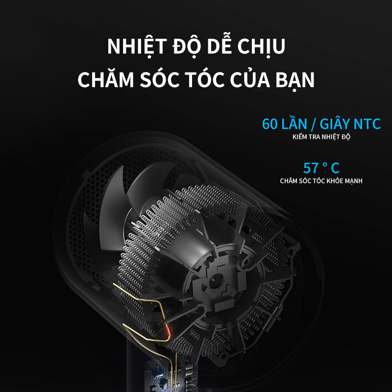 Máy Sấy Tóc Khô Nhanh Anion H300 57 ℃ Bộ điều Nhiệt 20m / S Tốc độ Thổi Máy Sấy Tóc Mini Di động Bộ Khuếch Tán