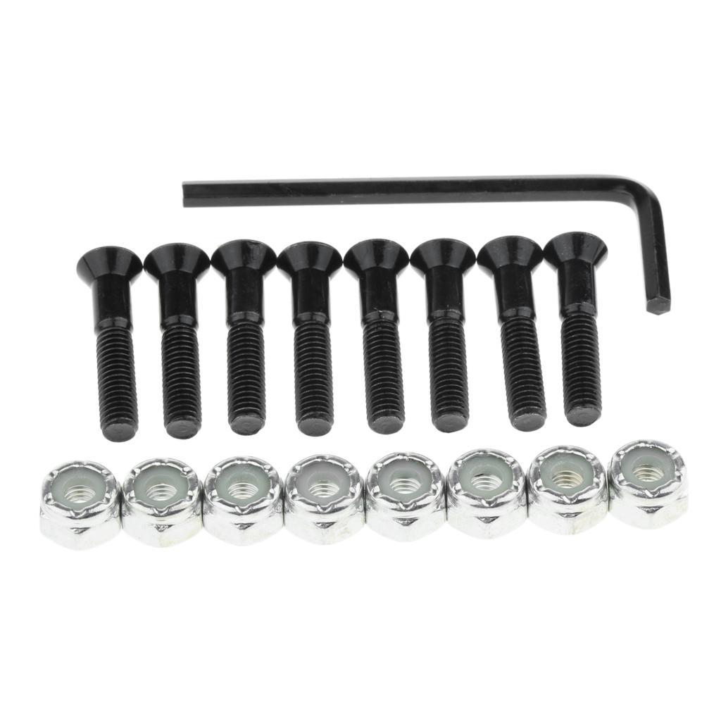 1 Set Skateboard Longboard Hardware with with L wrench 8 Black