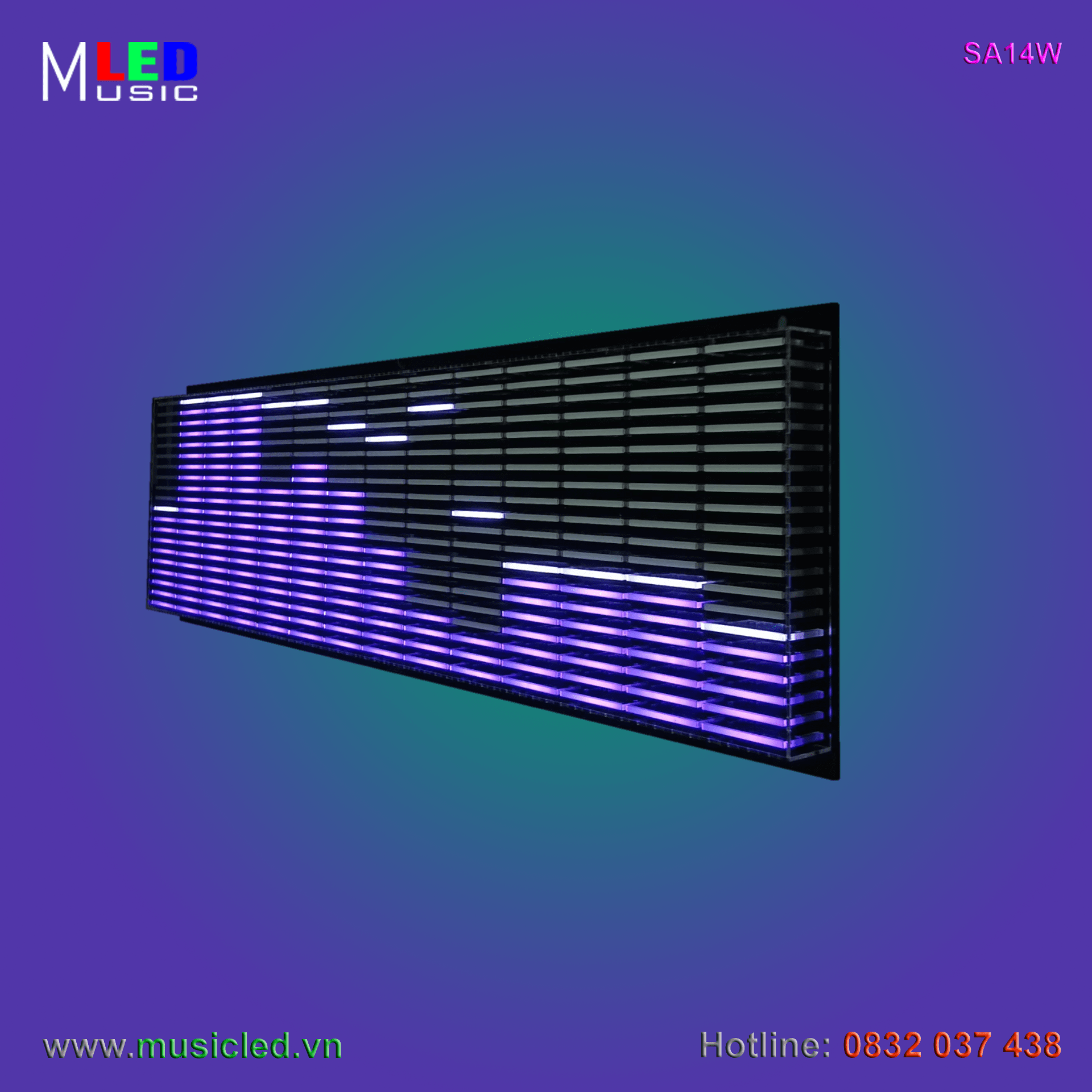 Dàn đèn Music LED nháy theo tần số nhạc 14 cột treo tường