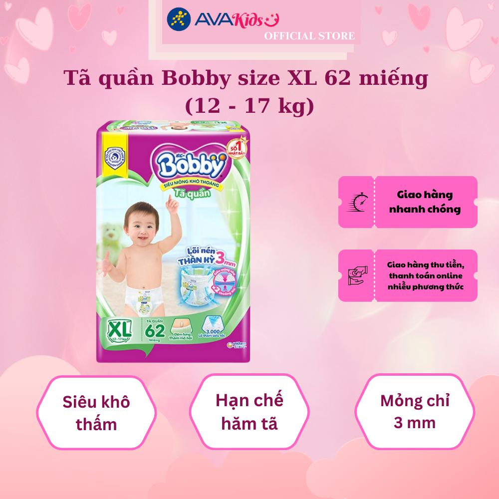 Tã quần Bobby size XL 62 miếng (12 - 17 kg)
