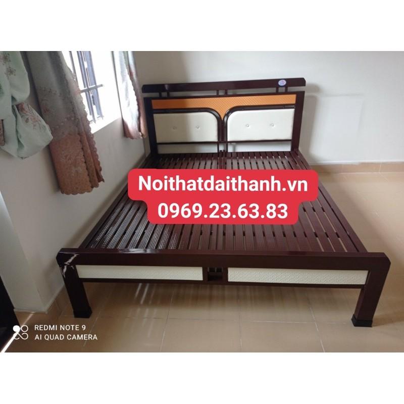 Giường sắt giả gỗ 1m4 Đại Thành