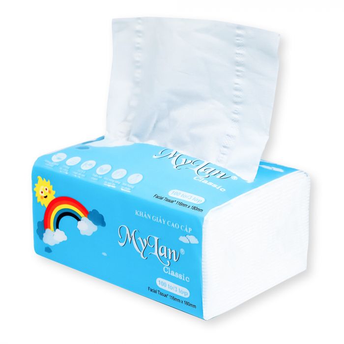 THÙNG 18 GÓI KHĂN GIẤY RÚT GẤU TRÚC MYLAN, 3 LỚP GIẤY DAI MỀM MỊN (100 TỜ/3 LỚP, 18 GÓI/THÙNG)