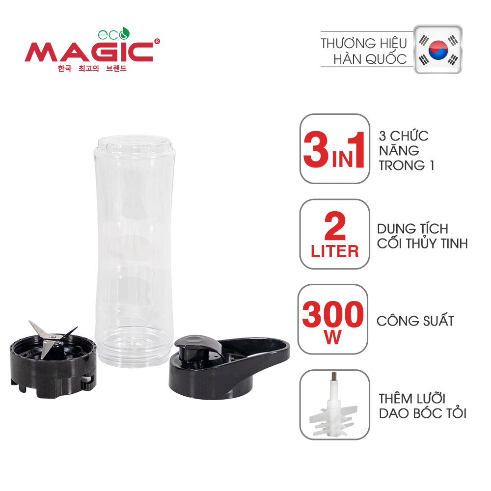 Máy xay thực phẩm đa năng 3in1 Magic Eco AC-16 (2.0 Lít) - Hàng chính hãng