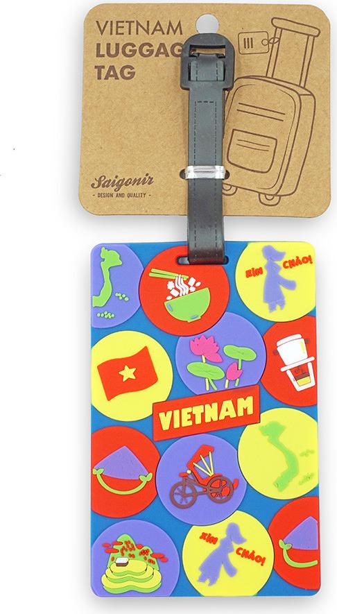 Thẻ Treo Vali Thẻ Treo Hành Lý Luggage Tag Saigonir Hình Ảnh Các Biểu Tượng Việt Nam Chất Liệu Nhựa Dẻo PVC Kích Thước 6.8*10.5cm Phù Hợp Làm Quà Lưu Niệm Cho Người Nước Ngoài