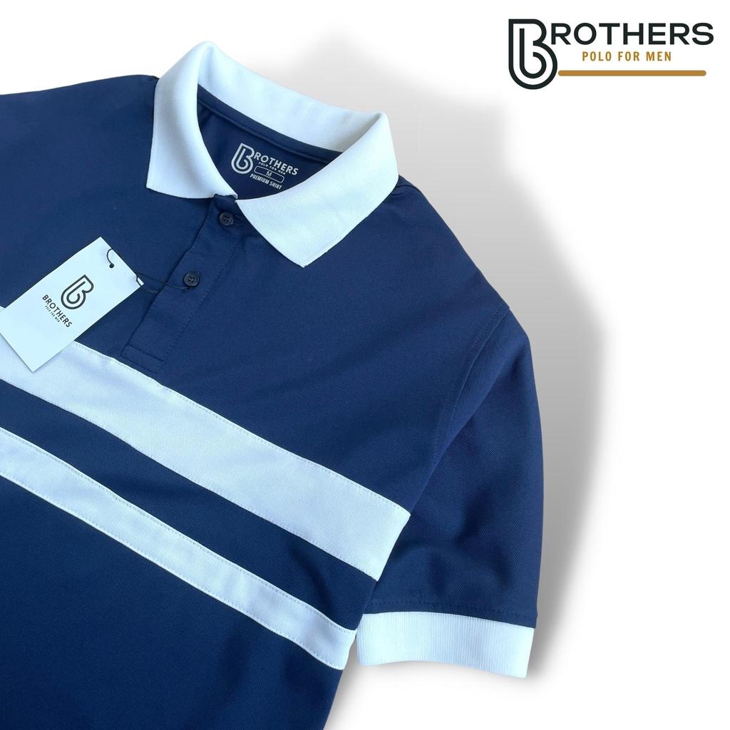 Áo thun POLO nam phối ngang BLUCO cổ trụ bẻ, vải cá sấu cotton xịn cao cấp, chuẩn phom, trẻ trung - BROTHERS