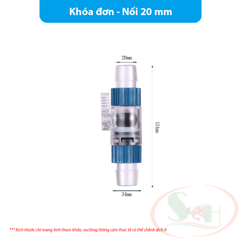 Van khóa dòng Marine nối chuyển phi 12, 16, 20 mm dây ống lọc thùng bể cá tép