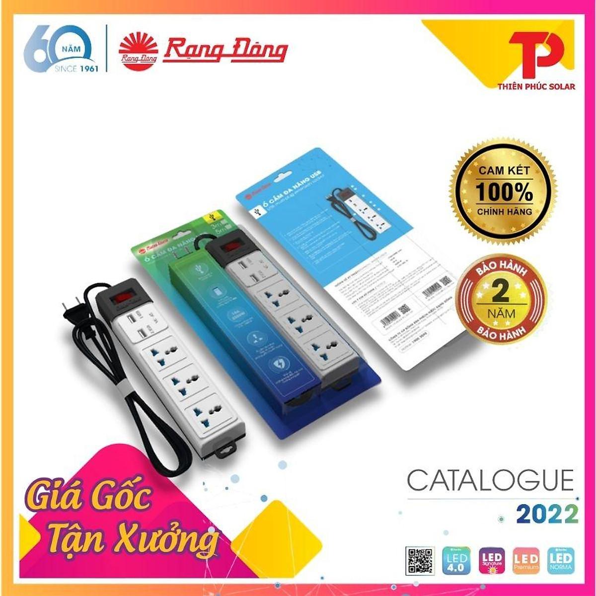 Ổ cắm đa năng USB 5m Rạng Đông Model: OC02.USB 3C/5M/10A