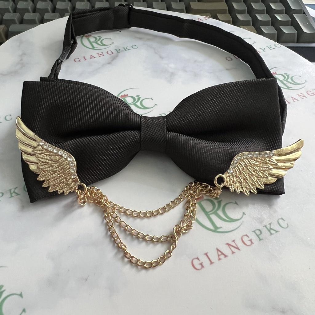 Nơ cổ nam đen trang trí cánh thiên thần Giangpkc