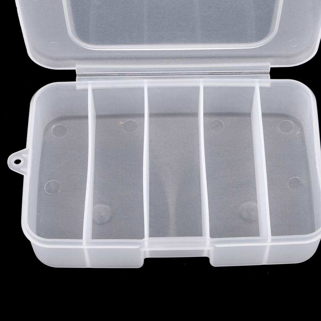 5 Compartments Waterproof Fishing Lure Bait Hook Tackle Box Storage Case