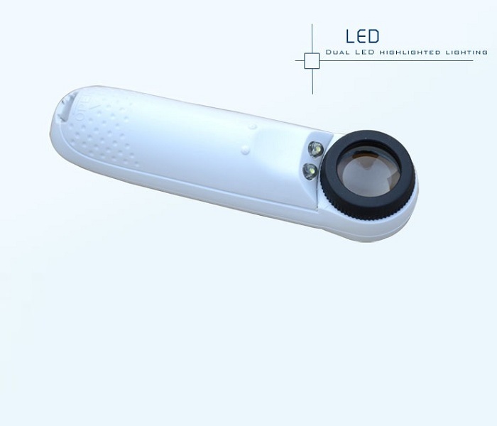 Kính lúp cầm tay có đèn phóng đại 40 lần MG6B-1B - Tặng kèm đèn led cắm cổng USB