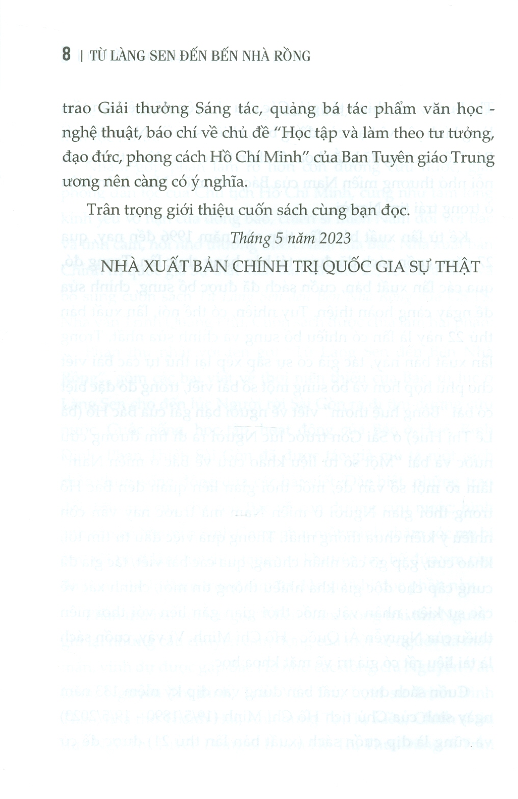 Từ Làng Sen Đến Bến Nhà Rồng