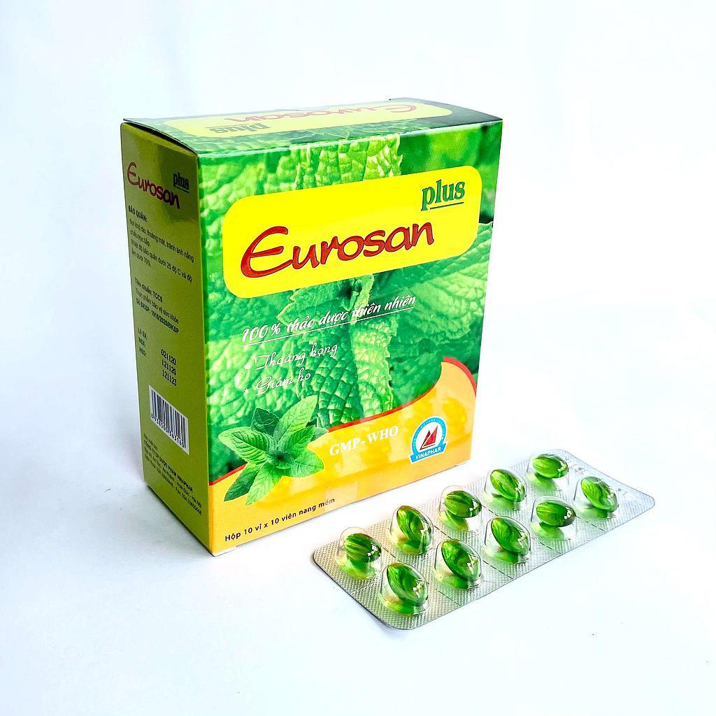 Eurosan Plus Hộp 100 viên - Bổ Phế , Làm Ấm Họng , Giảm Ho, Giảm Đau Rát Họng, Thông Thoáng Mũ
