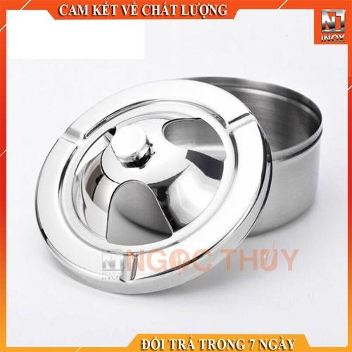 Gạt tàn thuốc inox nắp xoay cao cấp