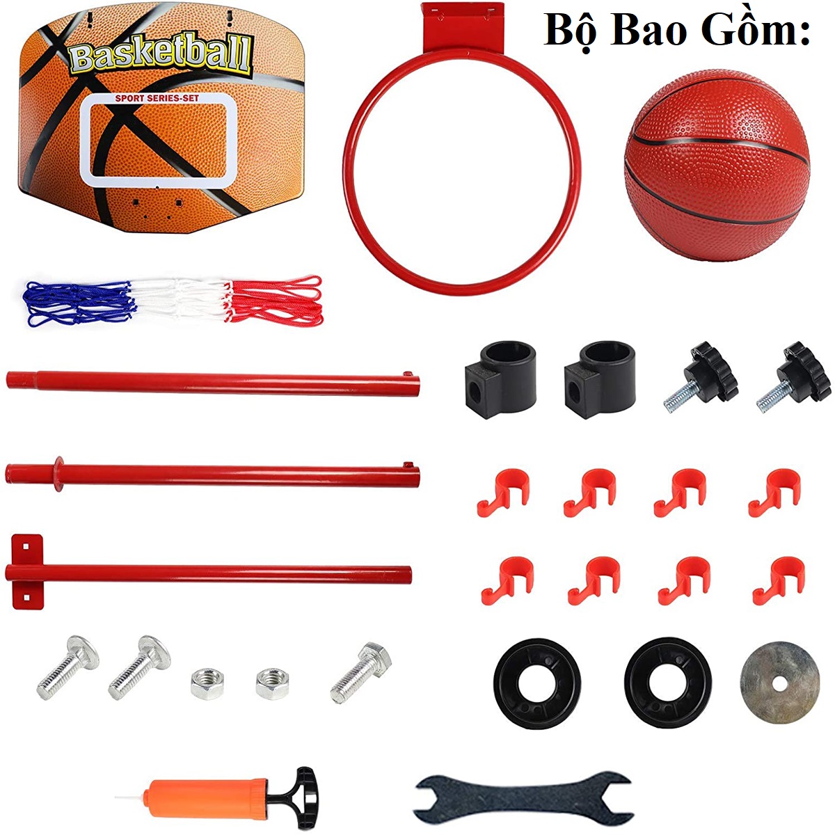 Bộ Đồ Chơi Bóng Rổ Cho Bé Thân Sắt Điều Chỉnh Chiều Cao Của Trụ – Bóng Rổ Trụ Sắt Cao Cấp Cho Trẻ Em – Chính Hãng Dododios