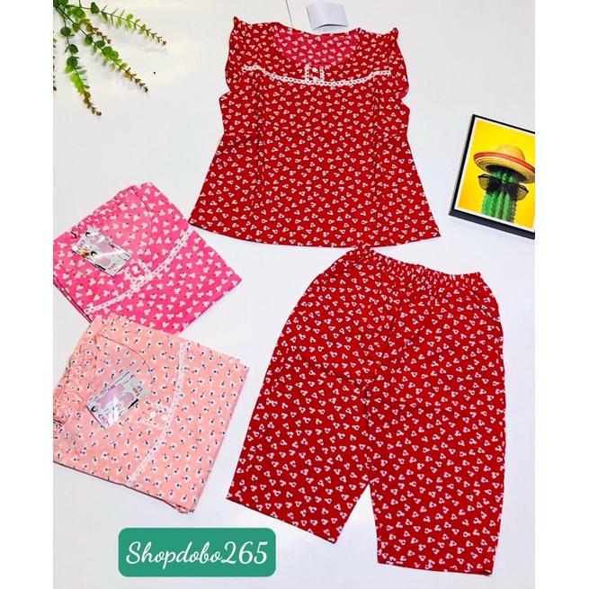 Đồ bộ nữ,đồ ngủ mặc nhà lửng vải lụa BL 34 họa tiết hoa nhí dễ thương size 45-57kg.