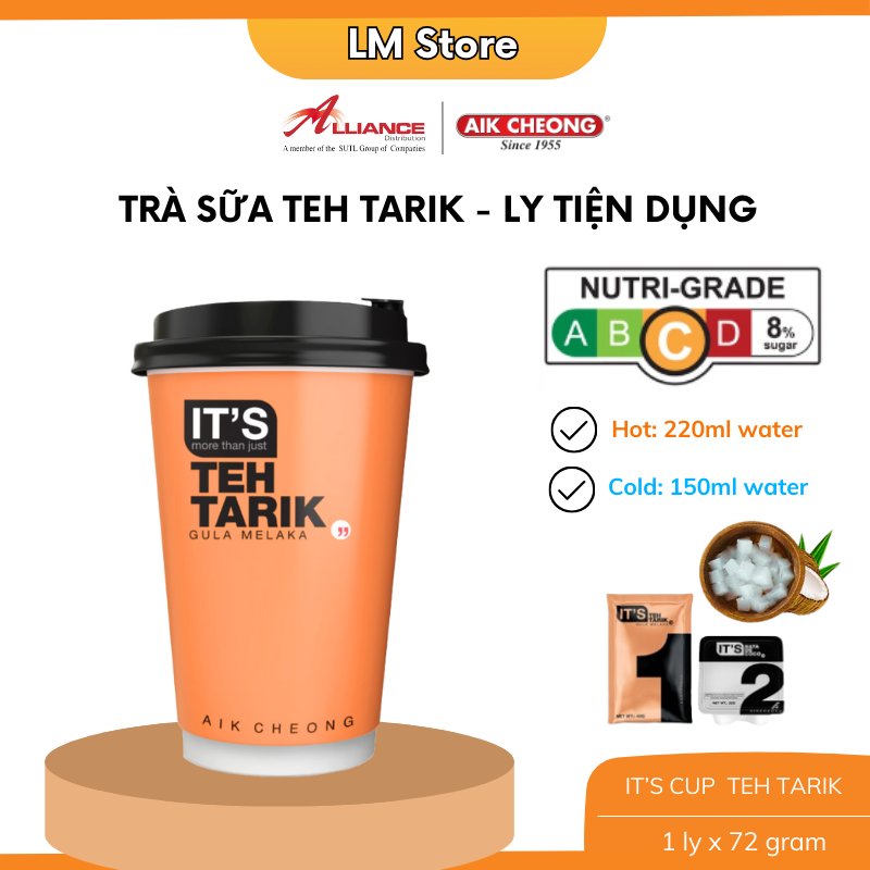 Trà Sữa Kéo Aik Cheong Malaysia Ly Tự Pha Tiện Dụng Kèm Topping Thạch Dừa