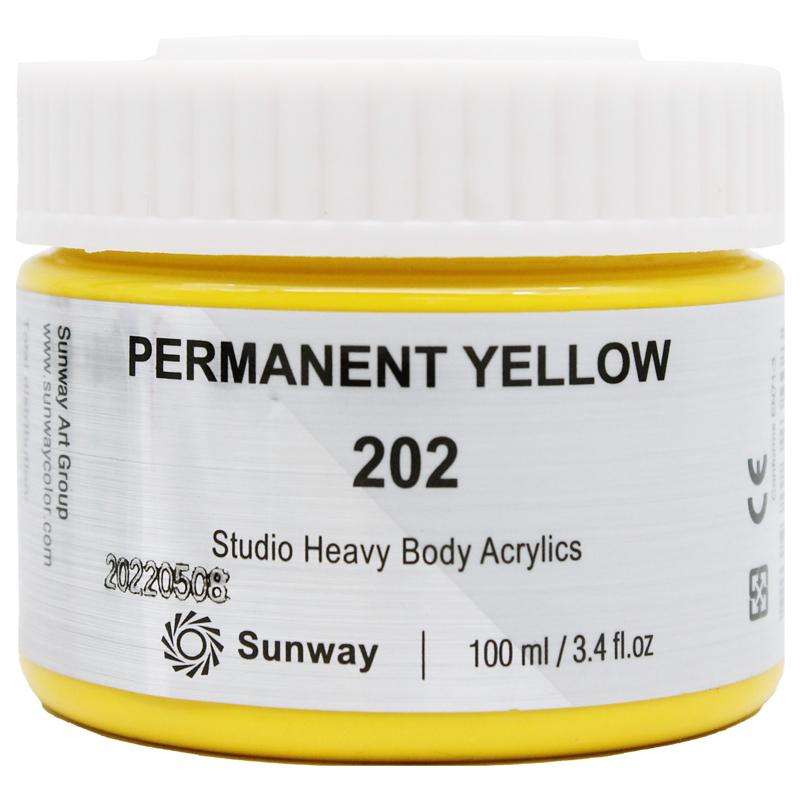 Tuýp Màu Vẽ Acrylic 100 ml - Sunway No.202 - Permanent Yellow