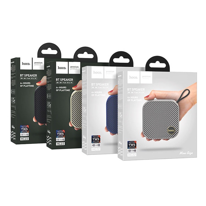 Loa bluetooth Hoco HC22, loa nghe nhạc mini để bàn hỗ trợ khe cắm thẻ nhớ, usb, âm thanh vòm 3D- Hàng chính hãng