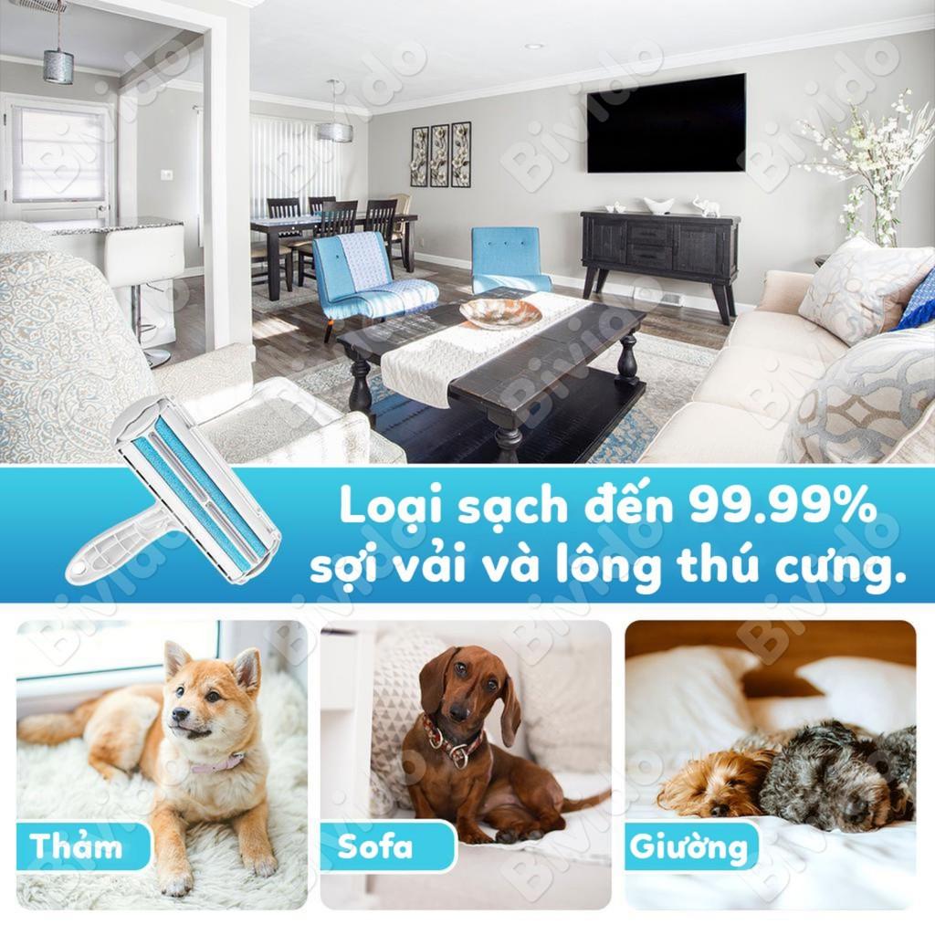 Cây lăn lông thú cưng chó mèo tĩnh điện cao cấp sạch sẽ, dễ vệ sinh - Bivido Pet Shop