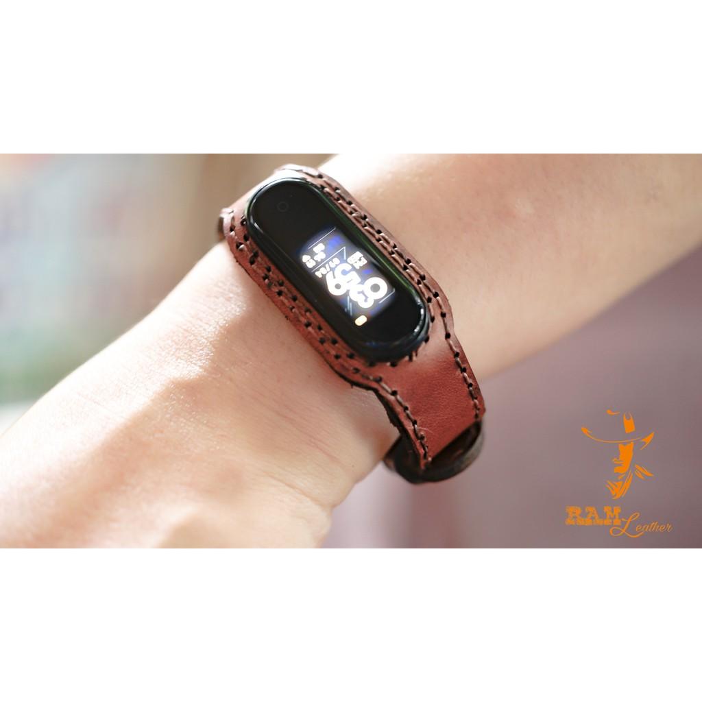 DÂY MIBAND DA BÒ THẬT - RAM LEATHER - TẶNG KHÓA + CHỐT + CÂY THAY DÂY