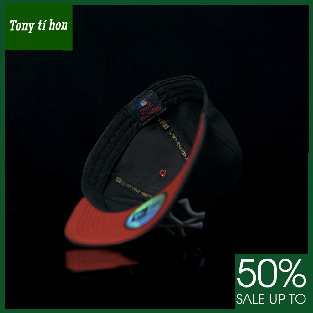 Tony tí hon - Mũ/nón kết lưỡi trai NY phối sọc xanh đỏ thời trang nam nữ cao cấp - màu đen