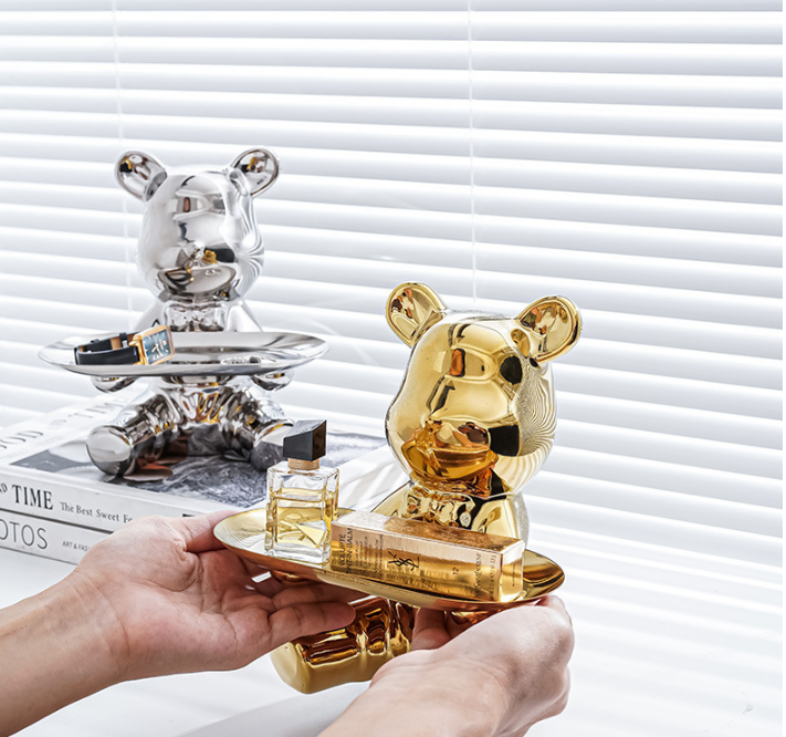 TƯỢNG GẤU BEARBRICK TRANG TRÍ NHÀ CỬA GOLDEN BEARB ROOM TRAY