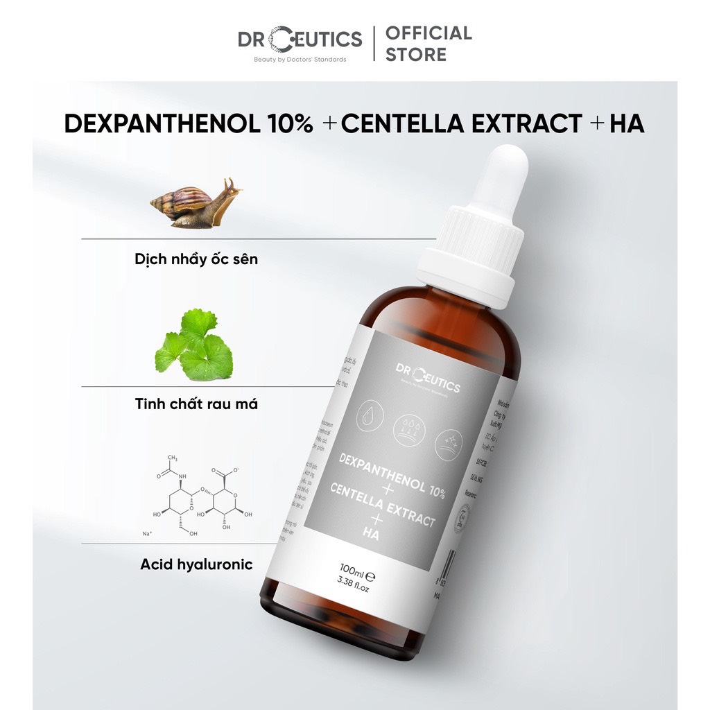 Serum B5 DrCeutics Cấp Ẩm Và Phục Hồi Da Dexpanthenol 10% + Centella Extract + HA