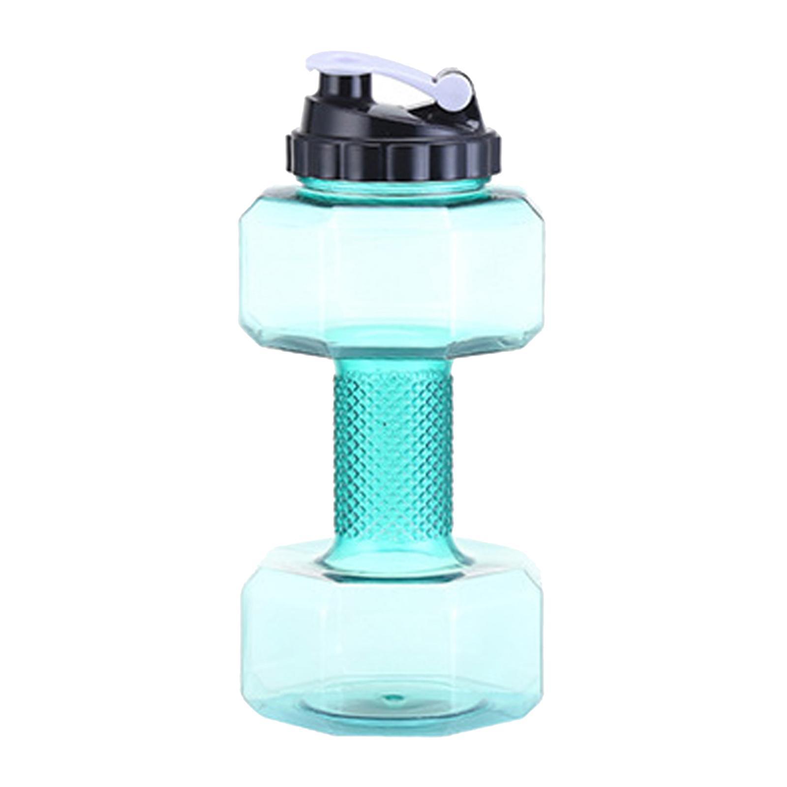 2x Dumbbell Bottle,Large Durable Portable Water Bottle Clear Camping Kettle Jug Cycling Barbell