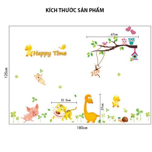 Sticker Decal dán tường - Happy Time - MJ8019