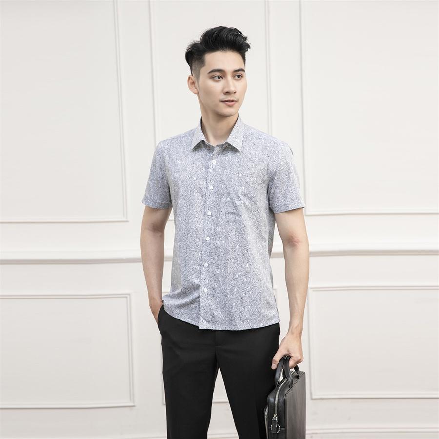 Áo sơ mi nam ngắn tay ARISTINO phom Perfect fit, họa tiết in tràn dây leo ấn tượng, thu hút - ASS099S1