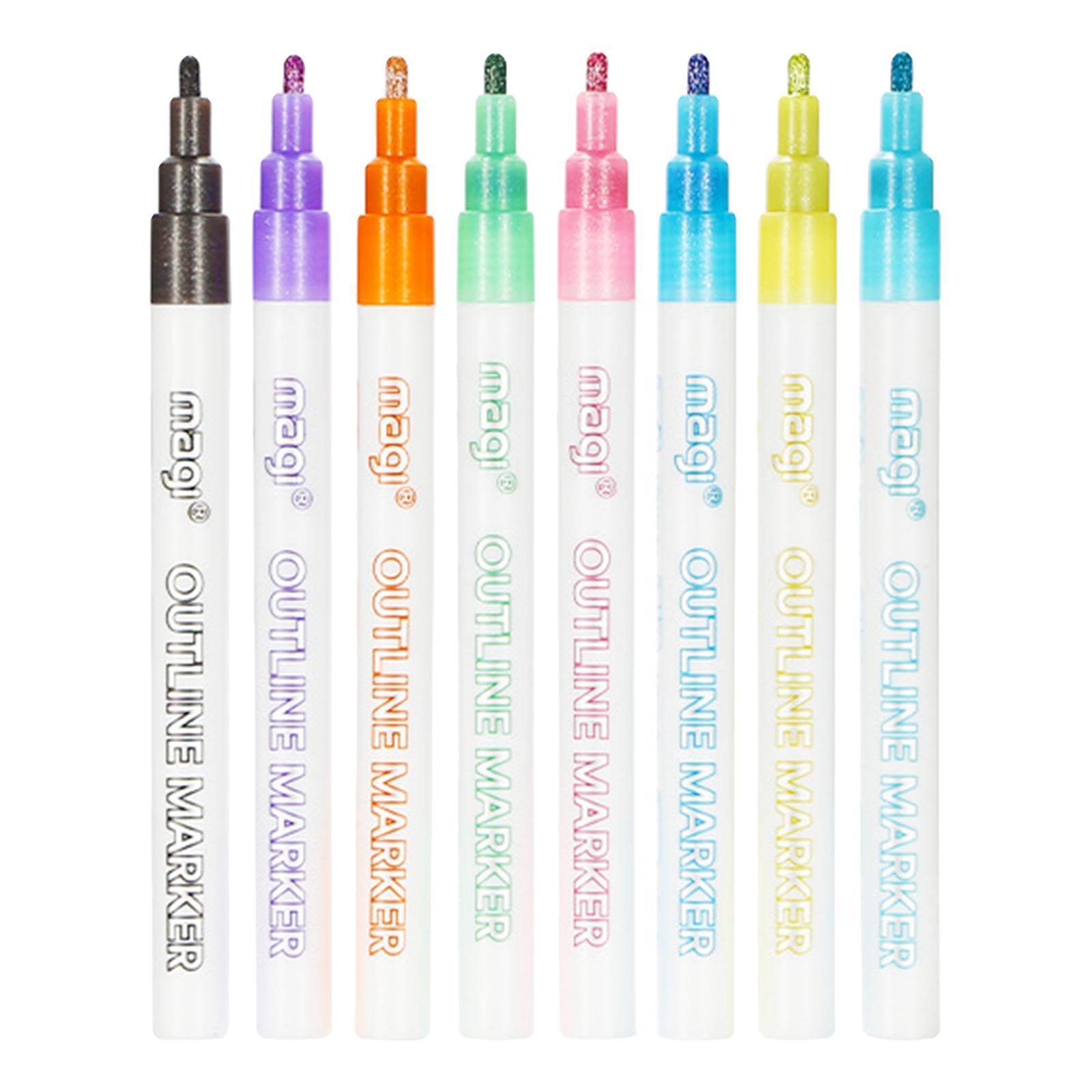 Double Line Outline Pen for School Highlighter  Card