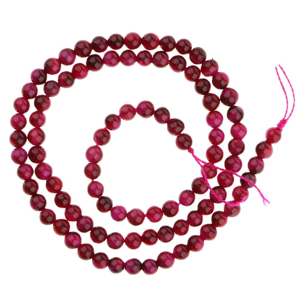 1 Strand Natural Stone Rose Red Tiger Eye Agate Loose Beads Lot Craft 4mm