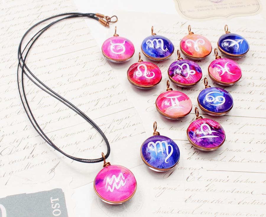 Dây chuyền 12 cung hoàng đạo Zodiac màu sắc tươi sáng 06647-DC006