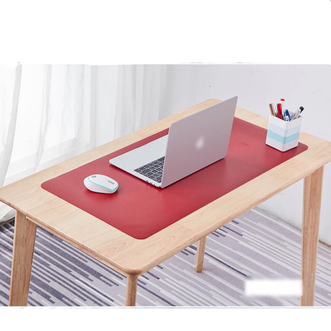 Deskpad kiêm tấm lót di chuột 90 x 45cm thảm trải bàn làm việc 2 mặt 2 màu