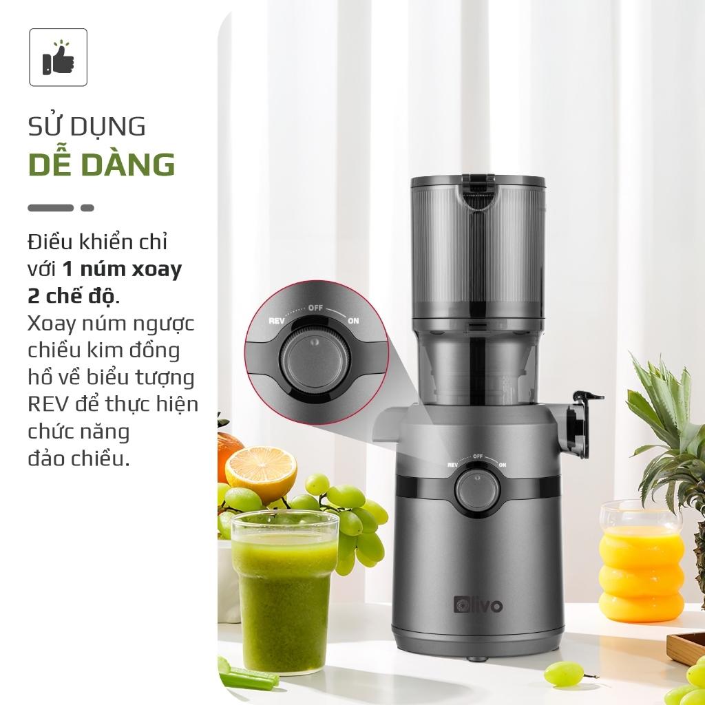 Máy Ép Chậm OLIVO SJ240, Máy Êm Ép Khỏe Dễ Dàng Vệ Sinh Tháo Lắp, Hàng Chính Hãng