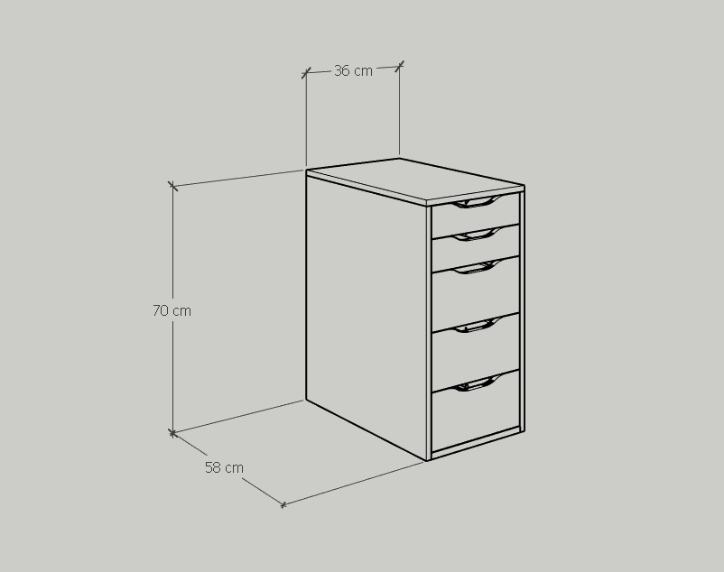 [Happy Home Furniture] LIDA , Tủ hồ sơ - 5 ngăn , 36cm x 58cm x 70cm ( DxRxC), THK_052