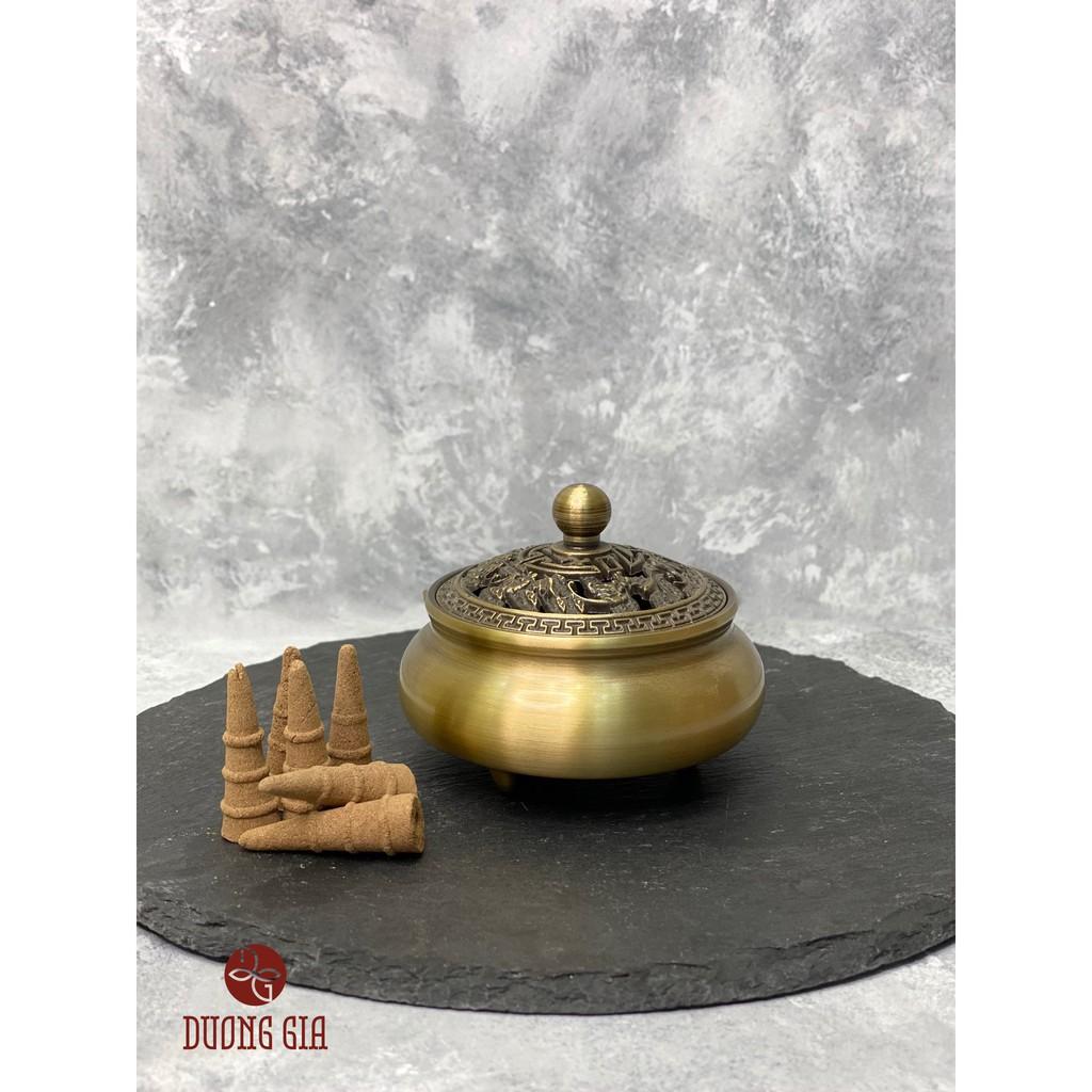 Lư đồng xông đốt nhang nụ trầm hương nặng tay - Trầm Hương Dương Gia