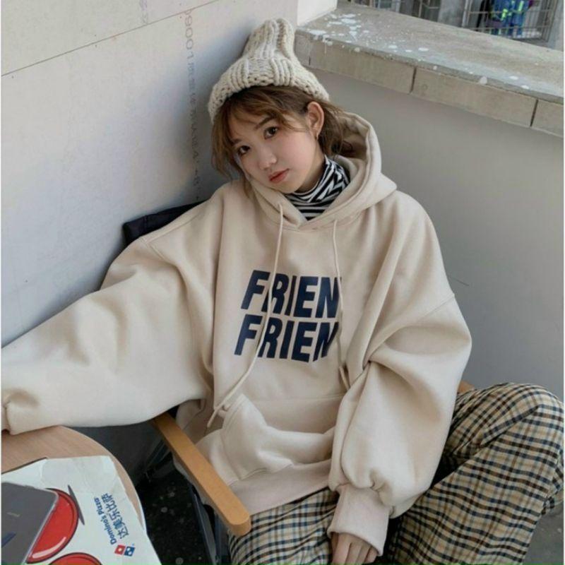 Áo khoác Hoodie FRIEN unisex form rộng nón to chất nỉ bông dày cao cấp mềm mịn tay phồng có bigsize