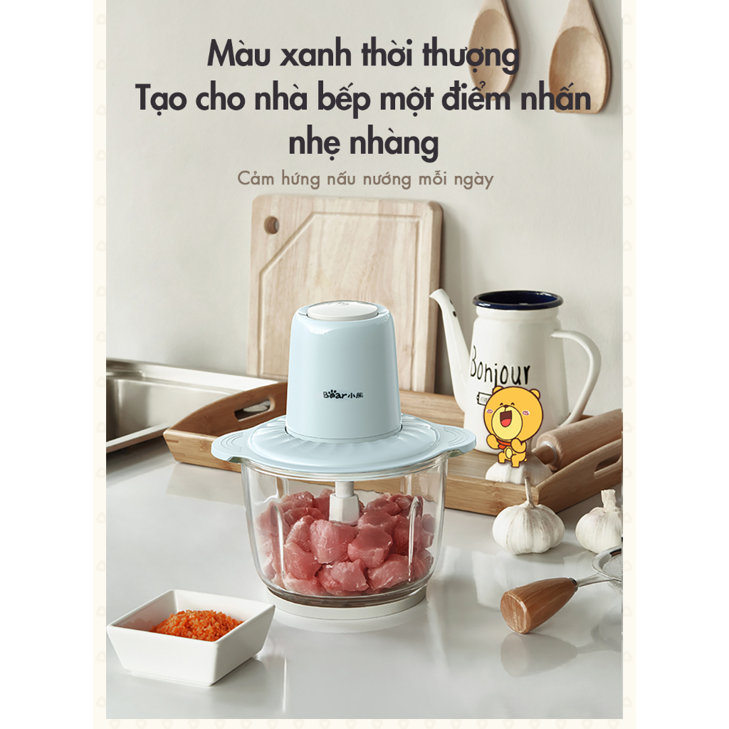 Máy xay thực phẩm đa năng Bear QSJ-C03B1 2L - Bảo hành 18 tháng - Hàng chính hãng