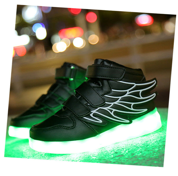 Giày phát sáng cho bé trai bé gái 3 - 12 tuổi sạc USB thông minh kiểu dáng sneaker thể thao cá tính 7 chế độ đèn 4 chế độ chớp đèn LED độc đáo GH02