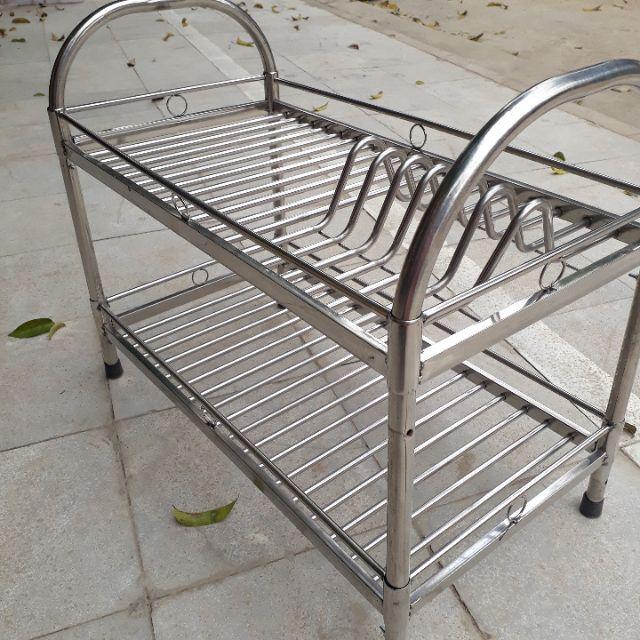 Kệ để bát đĩa bằng inox ống, dạng lắp ráp