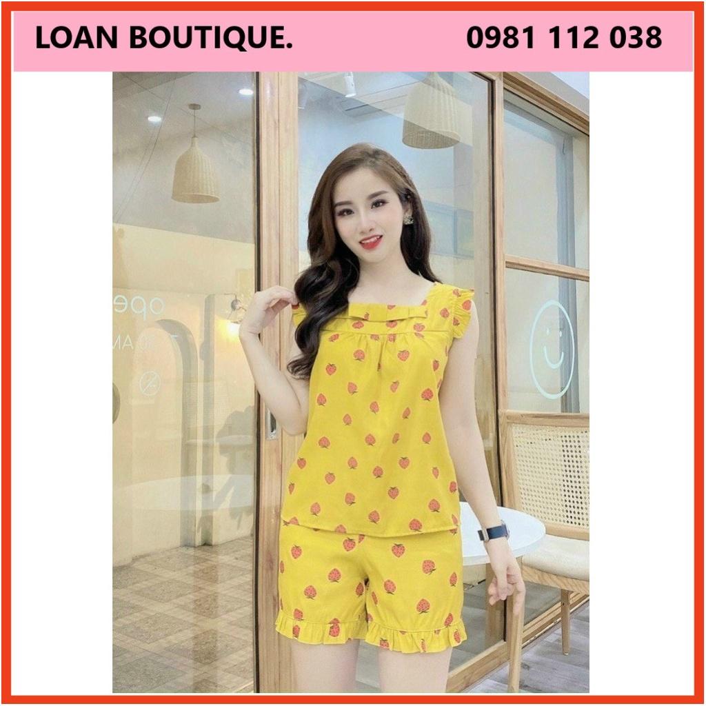 Bộ lanh thái đùi áo cánh tiên-Bộ lanh đùi mặc nhà đẹp