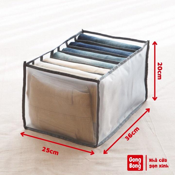 Khay túi vải size to đựng quần áo Khay đựng quần jean 7 ngăn  Túi sắp xếp quần áo cho tủ áo gọn gàng tiện lợi