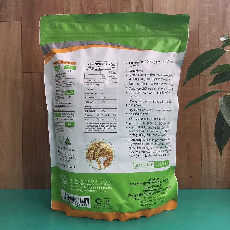 YẾN MẠCH ÚC TƯƠI NGUYÊN CHẤT NGUYÊN CÁN LOẠI 1(Gói 1kg)