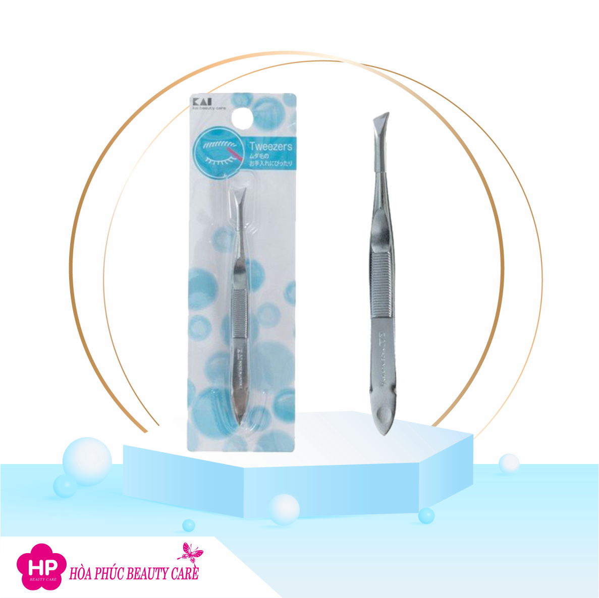 Nhíp Nhổ Lông Mày Bằng Thép Kai Tweezers HL0401 (Màu Xanh)