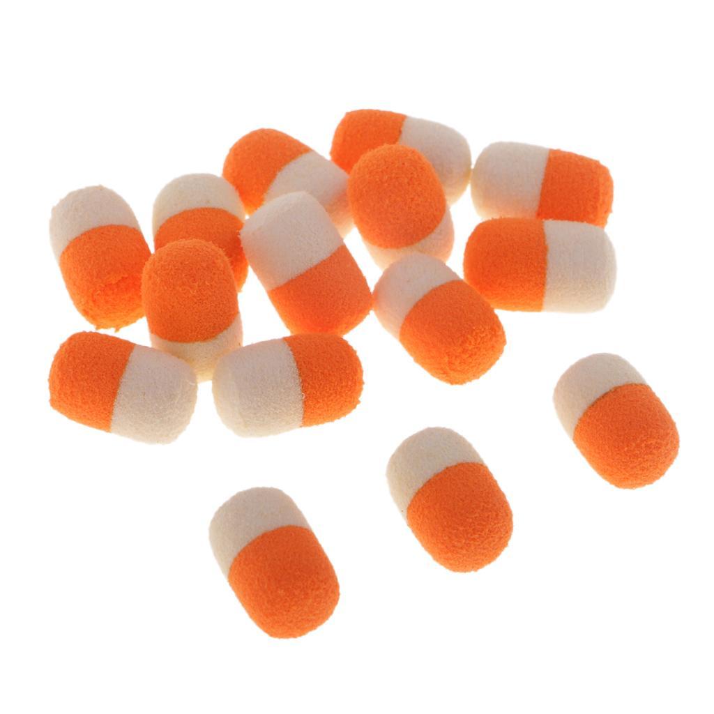 2-7pack 15Pcs/Box Round Floating Fishing Beads Boilies Carp Bait Bead Orange and
