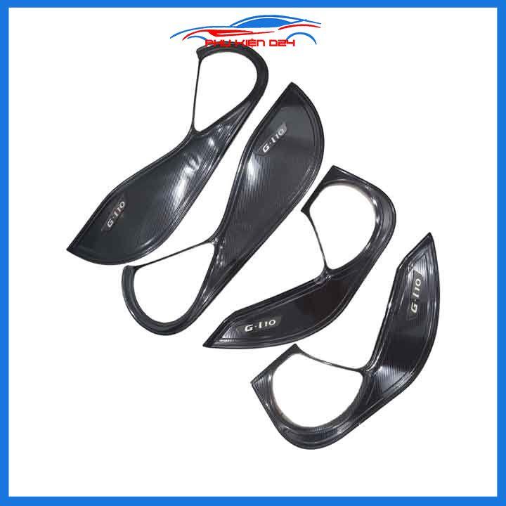 Bộ ốp tapli Hyundai I10 2021-2022 vân Cacbon chống xước va đập khi mở cửa và làm đẹp xe