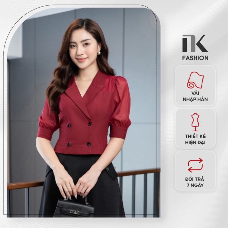 Áo sơ mi cổ Vest nữ Danton shirt  Calliavn