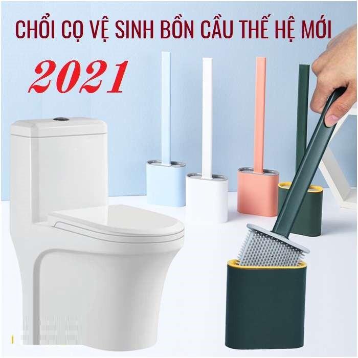 Cọ Bồn Cầu Silicon Có Khay Đựng